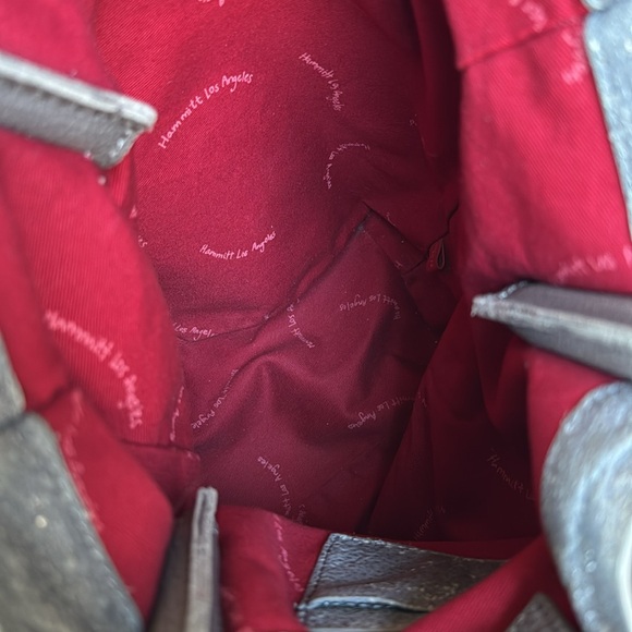 Hammitt Oliver Stingray Sparkly Bucket Tote Bag with Brushed Silver Rivets - Picture 8 of 12